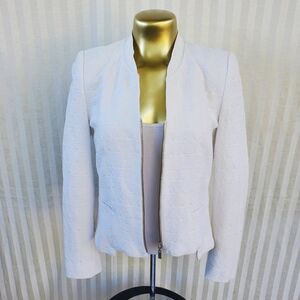 Zara White Textured Women's Trafaluc Blazer
